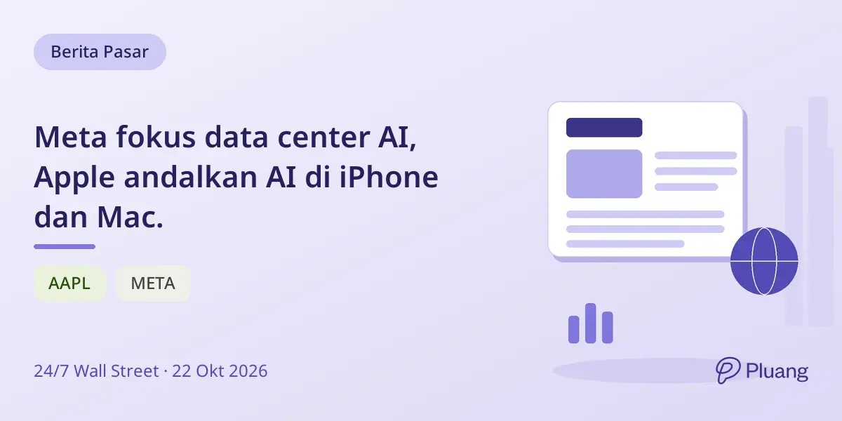 Meta fokus data center AI, Apple andalkan AI di iPhone dan Mac.