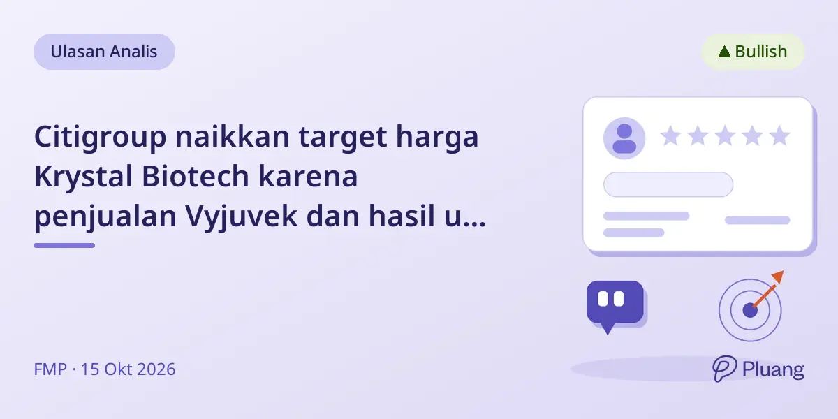 Citigroup naikkan target harga Krystal Biotech karena penjualan Vyjuvek dan hasil uji coba KB113 yang menjanjikan