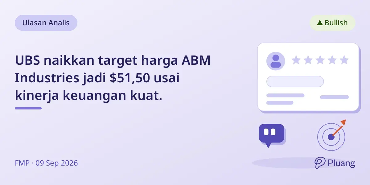 UBS naikkan target harga ABM Industries jadi $51,50 usai kinerja keuangan kuat.