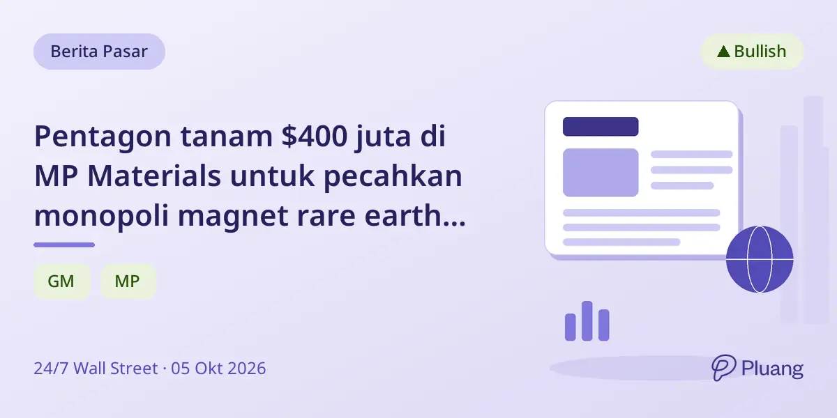 Pentagon tanam $400 juta di MP Materials untuk pecahkan monopoli magnet rare earth China, GM pertama terima magnet non-China.