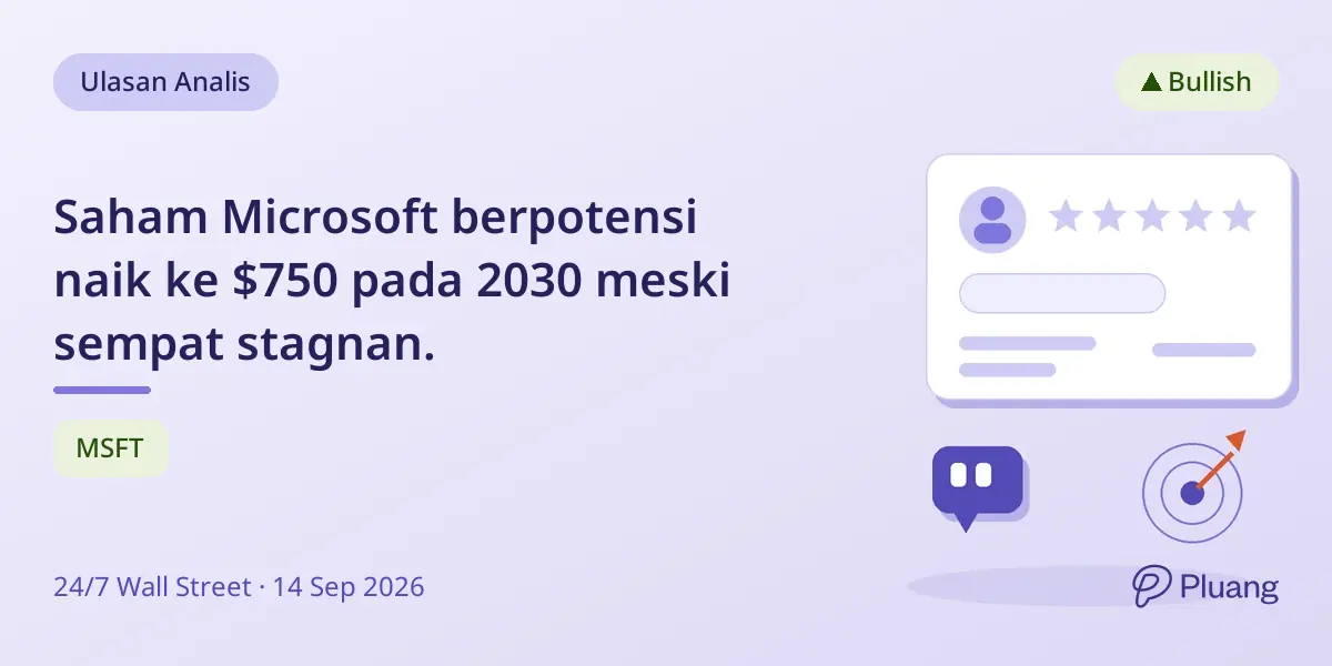 Saham Microsoft berpotensi naik ke $750 pada 2030 meski sempat stagnan.