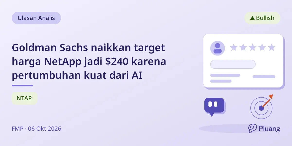 Goldman Sachs naikkan target harga NetApp jadi $240 karena pertumbuhan kuat dari AI