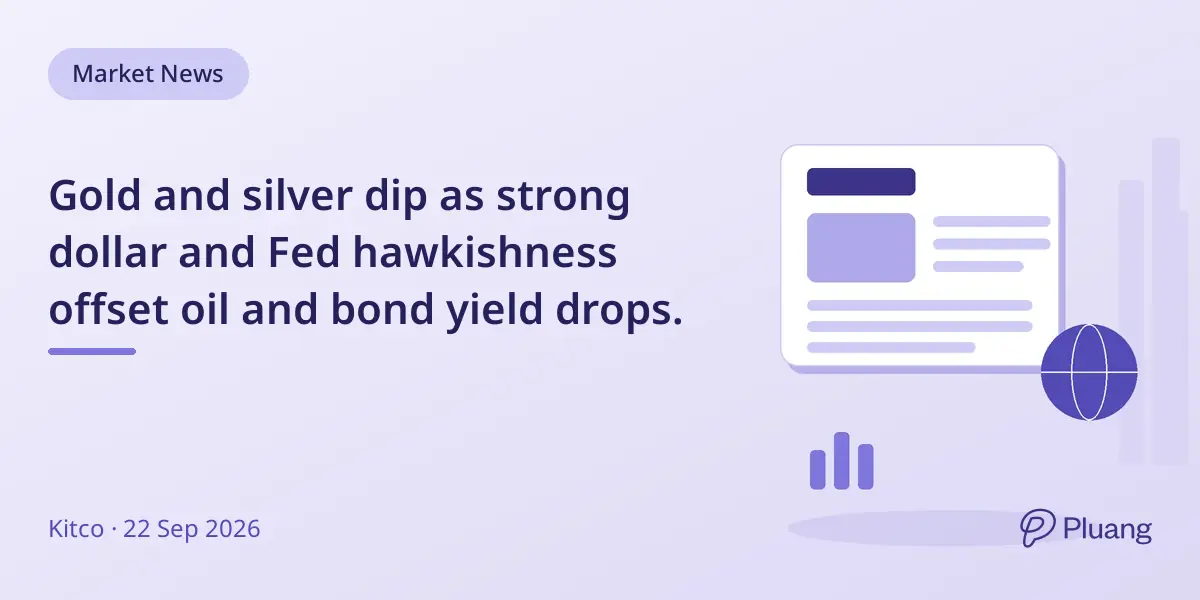 Gold and silver dip as strong dollar and Fed hawkishness offset oil and bond yield drops.