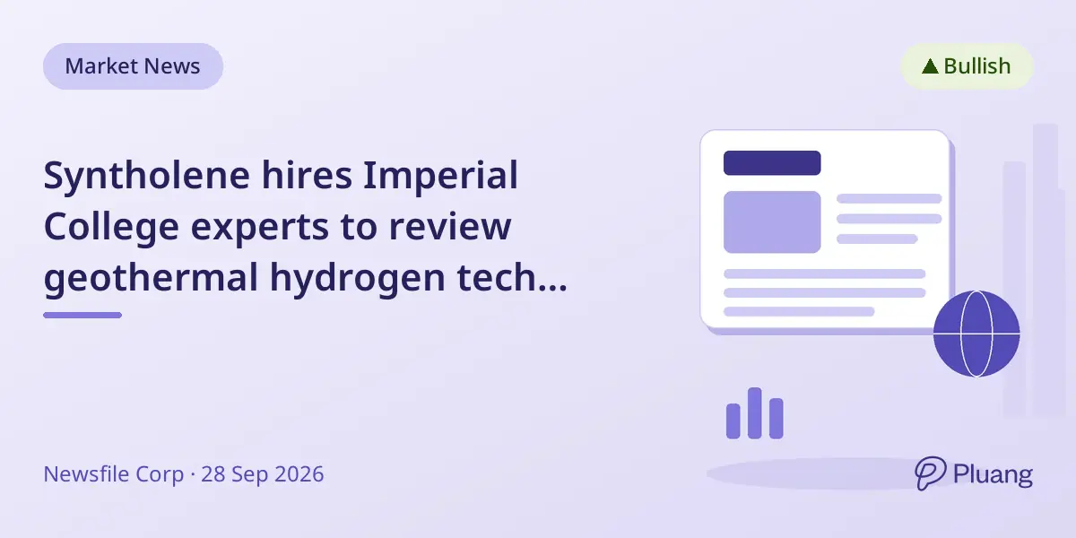 Syntholene hires Imperial College experts to review geothermal hydrogen tech performance in Iceland.