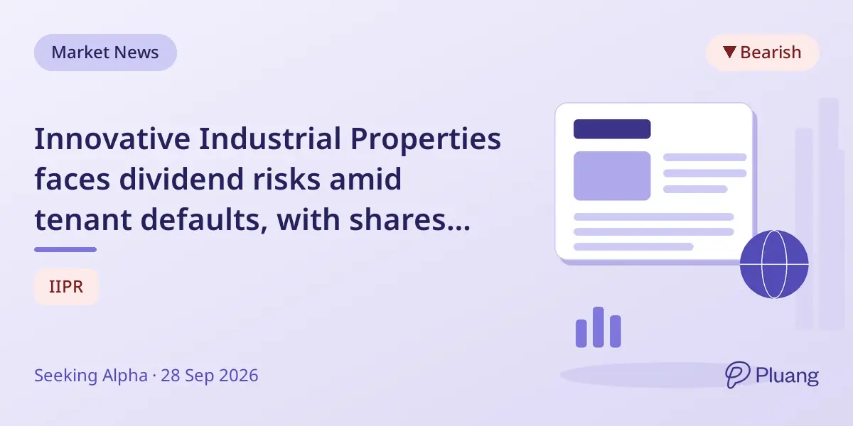 Innovative Industrial Properties faces dividend risks amid tenant defaults, with shares expected to stay $50–$60.
