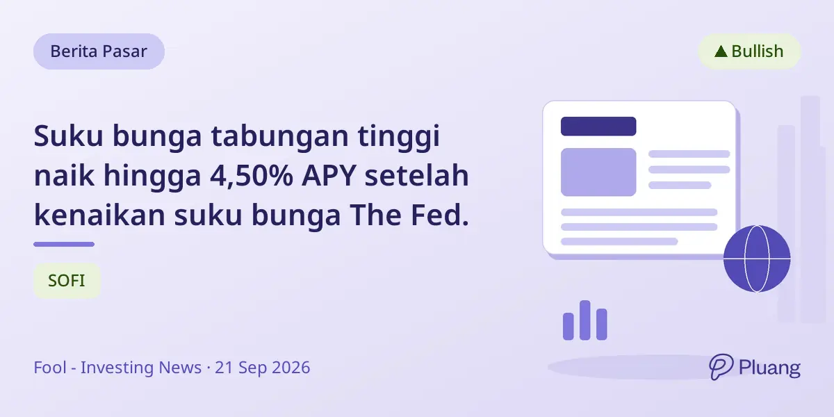 Suku bunga tabungan tinggi naik hingga 4,50% APY setelah kenaikan suku bunga The Fed.