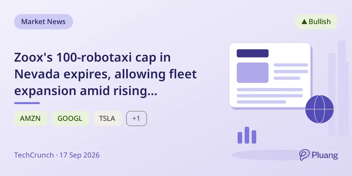 Zoox's 100-robotaxi cap in Nevada expires, allowing fleet expansion amid rising competition in Las Vegas.