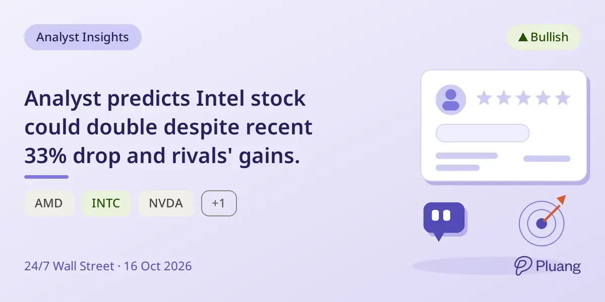 Analyst predicts Intel stock could double despite recent 33% drop and rivals' gains.