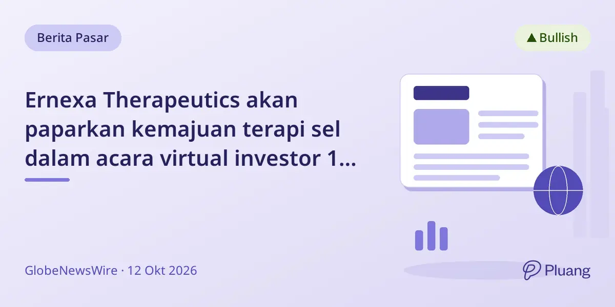 Ernexa Therapeutics akan paparkan kemajuan terapi sel dalam acara virtual investor 15 Okt