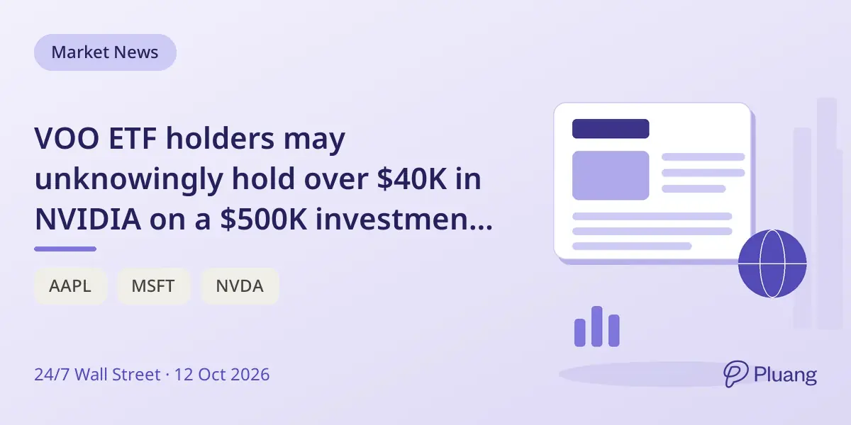 VOO ETF holders may unknowingly hold over $40K in NVIDIA on a $500K investment due to index weighting.