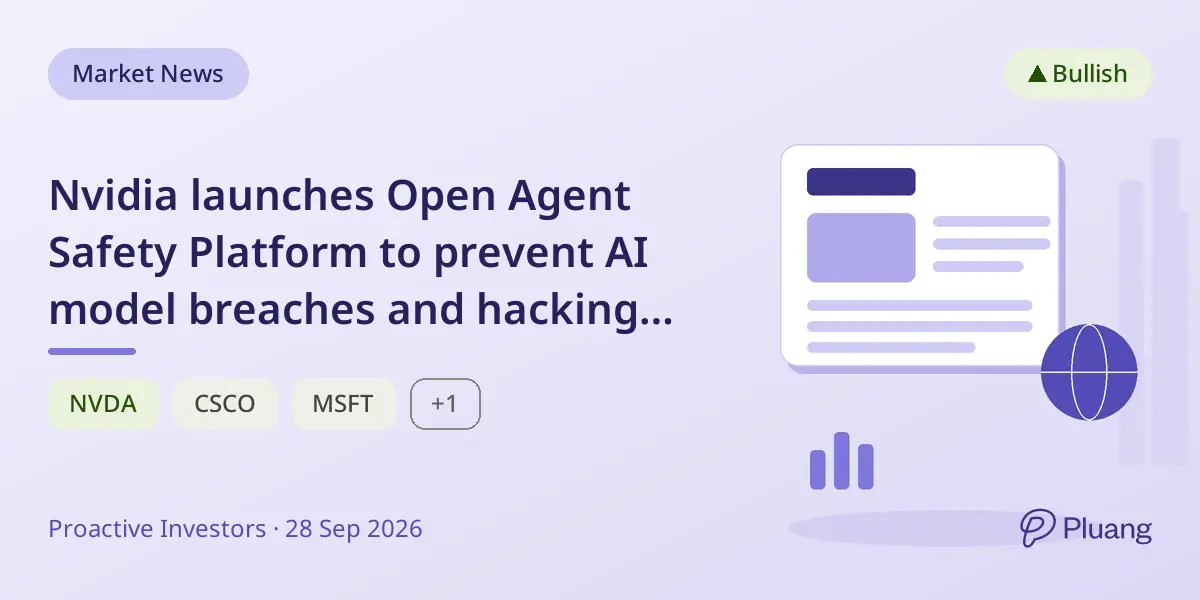 Nvidia launches Open Agent Safety Platform to prevent AI model breaches and hacking attempts.
