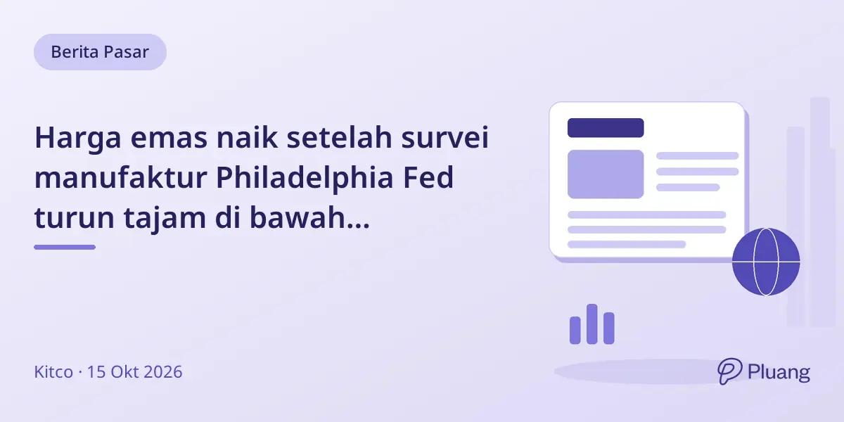Harga emas naik setelah survei manufaktur Philadelphia Fed turun tajam di bawah ekspektasi.