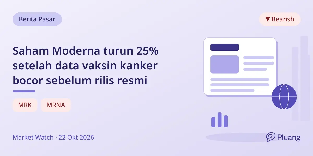 Saham Moderna turun 25% setelah data vaksin kanker bocor sebelum rilis resmi