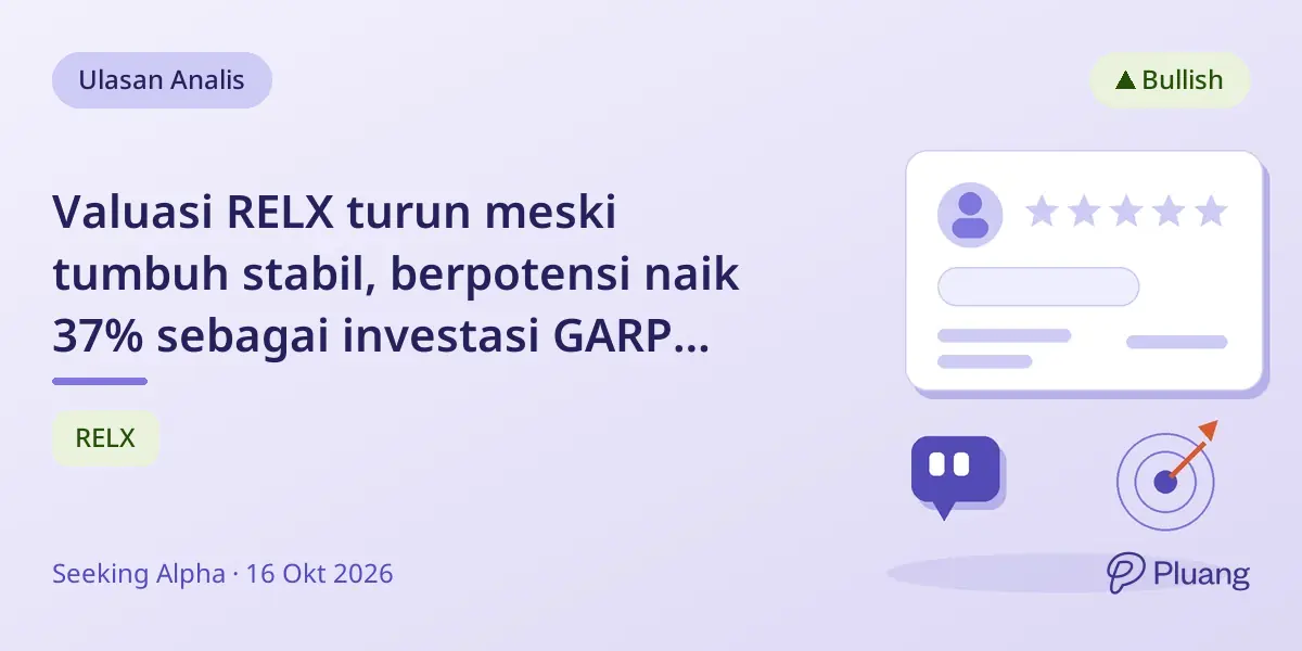 Valuasi RELX turun meski tumbuh stabil, berpotensi naik 37% sebagai investasi GARP kuat.