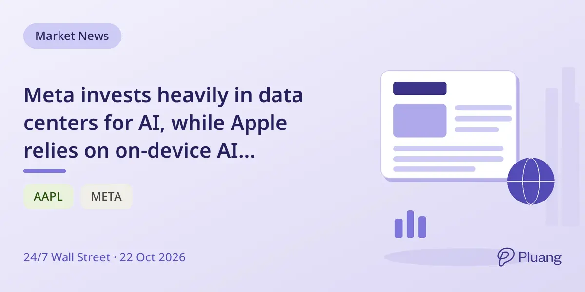 Meta invests heavily in data centers for AI, while Apple relies on on-device AI processing in iPhones and Macs.