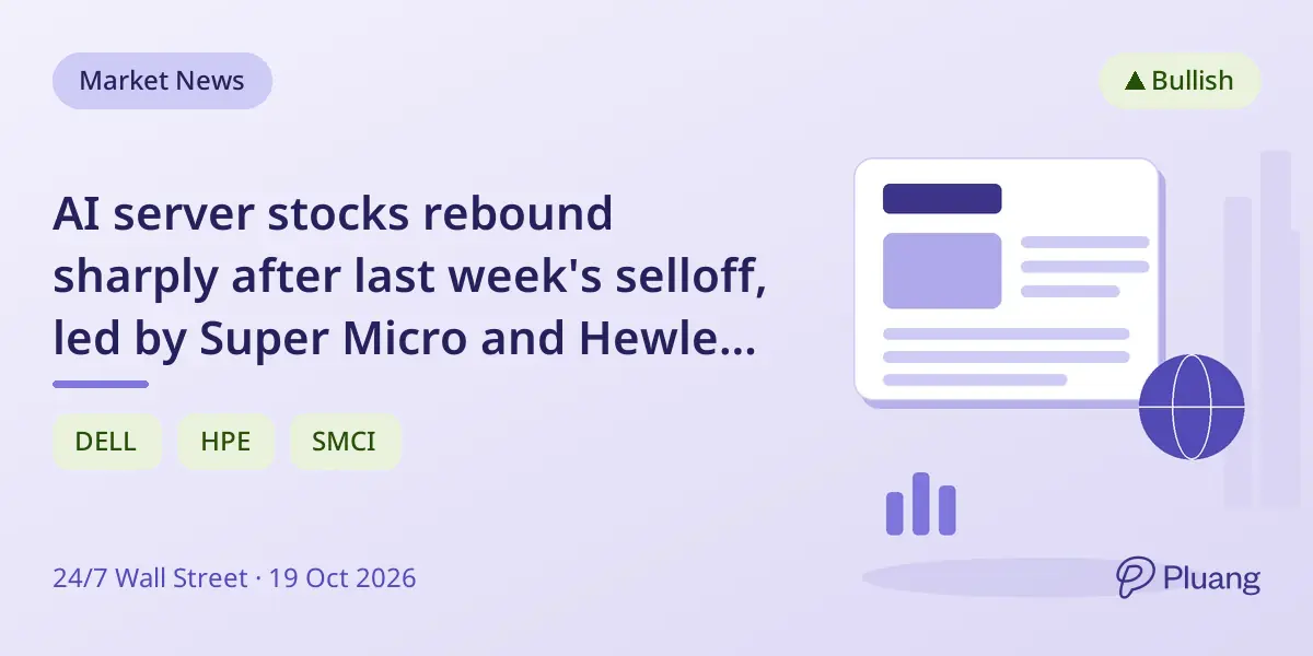 AI server stocks rebound sharply after last week's selloff, led by Super Micro and Hewlett Packard Enterprise gains.