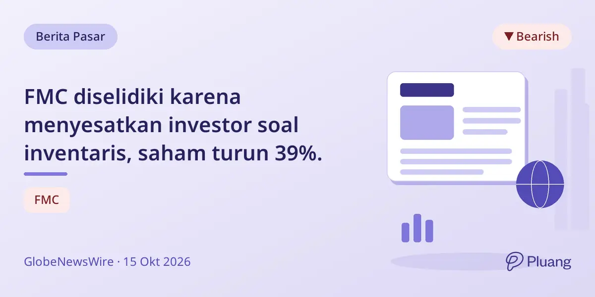FMC diselidiki karena menyesatkan investor soal inventaris, saham turun 39%.