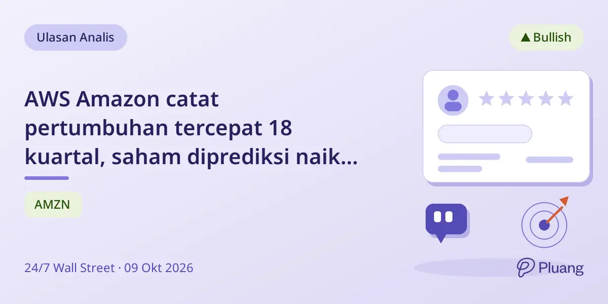 AWS Amazon catat pertumbuhan tercepat 18 kuartal, saham diprediksi naik 30%.