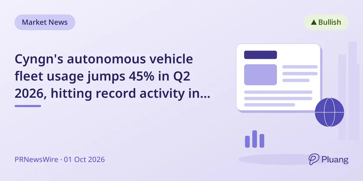 Cyngn's autonomous vehicle fleet usage jumps 45% in Q2 2026, hitting record activity in June