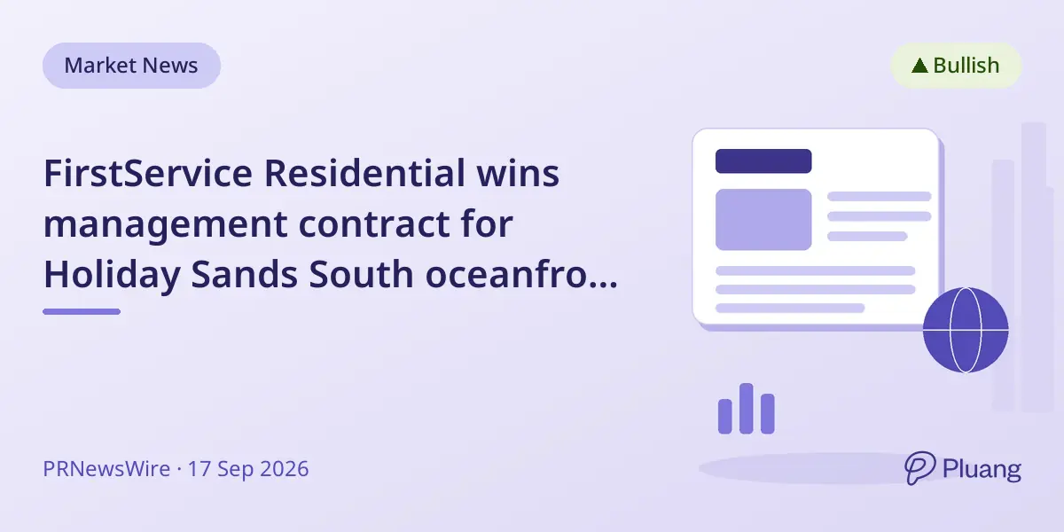 FirstService Residential wins management contract for Holiday Sands South oceanfront community.