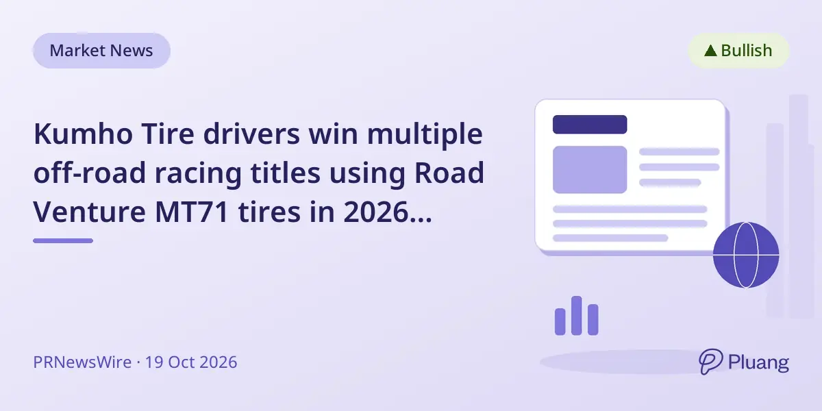 Kumho Tire drivers win multiple off-road racing titles using Road Venture MT71 tires in 2026 season