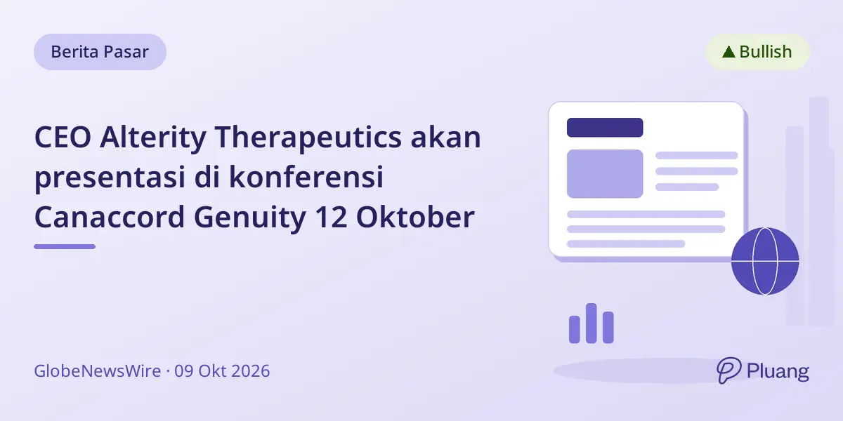 CEO Alterity Therapeutics akan presentasi di konferensi Canaccord Genuity 12 Oktober