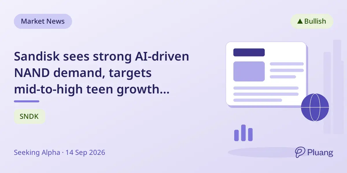 Sandisk sees strong AI-driven NAND demand, targets mid-to-high teen growth without extra wafer capacity.