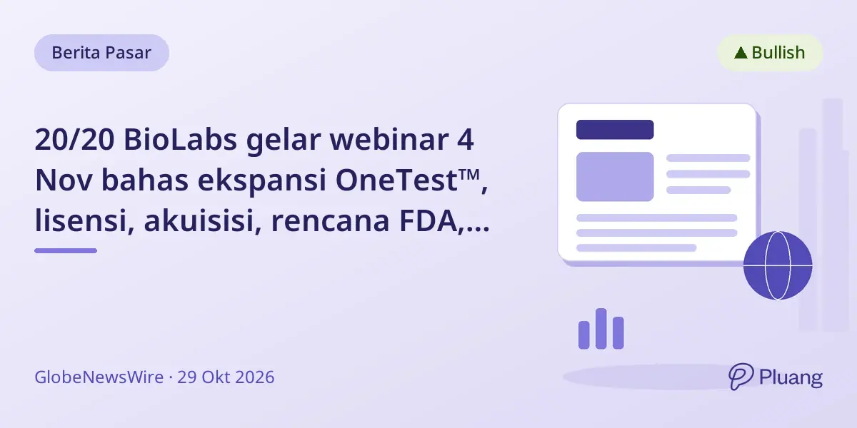 20/20 BioLabs gelar webinar 4 Nov bahas ekspansi OneTest™, lisensi, akuisisi, rencana FDA, dan skrining kanker pemadam kebakaran.