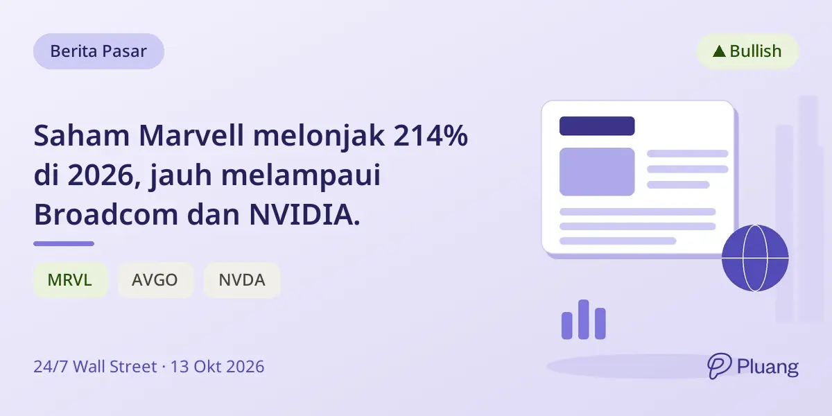 Saham Marvell melonjak 214% di 2026, jauh melampaui Broadcom dan NVIDIA.