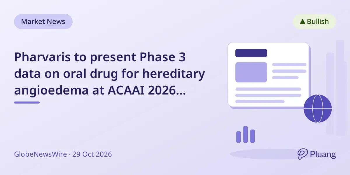 Pharvaris to present Phase 3 data on oral drug for hereditary angioedema at ACAAI 2026 meeting