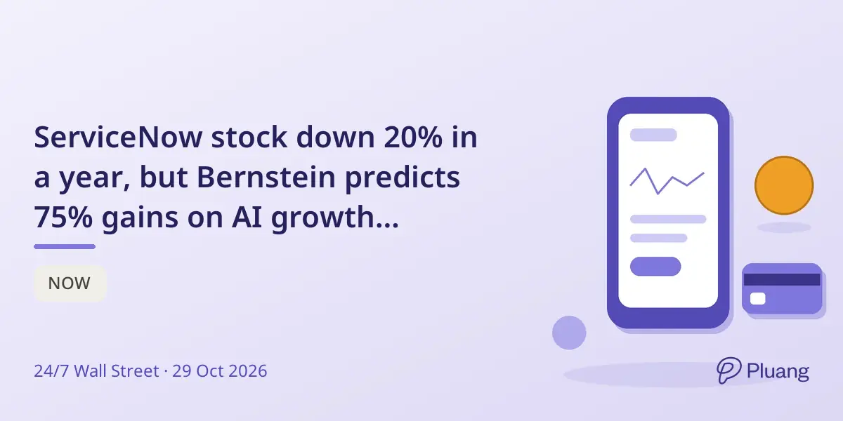 ServiceNow stock down 20% in a year, but Bernstein predicts 75% gains on AI growth potential.