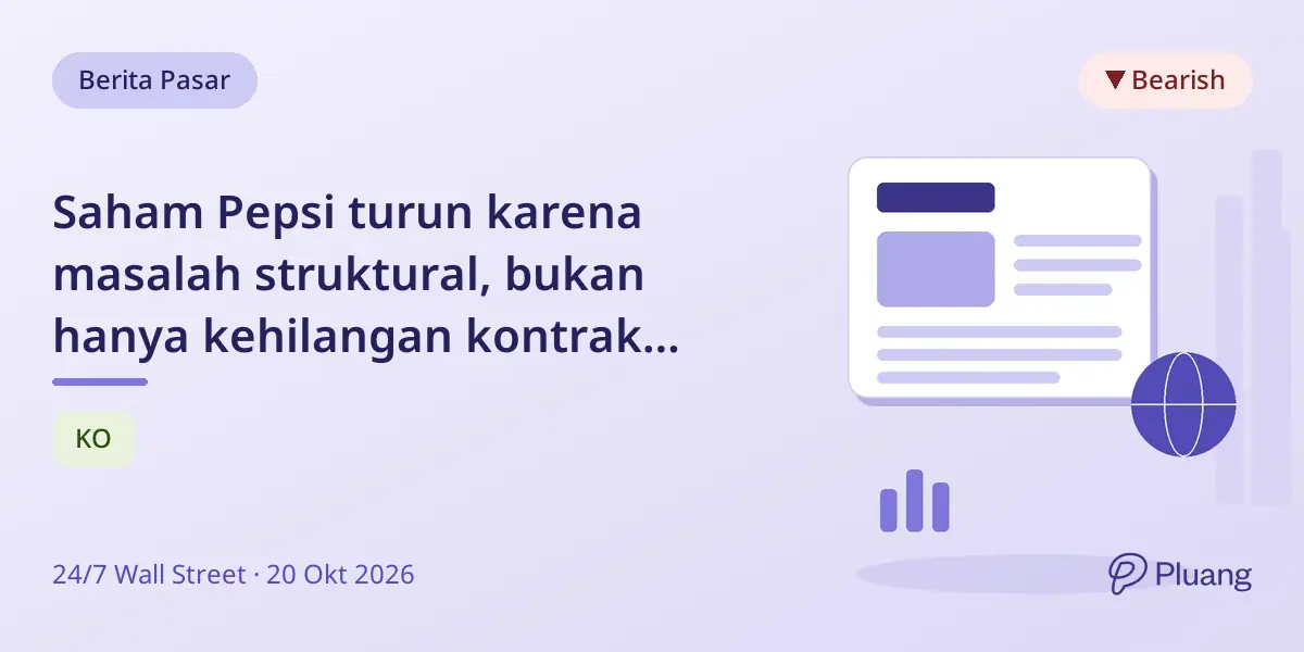 Saham Pepsi turun karena masalah struktural, bukan hanya kehilangan kontrak makanan cepat saji, sementara nilai pasar Coke dua kali lipat Pepsi.