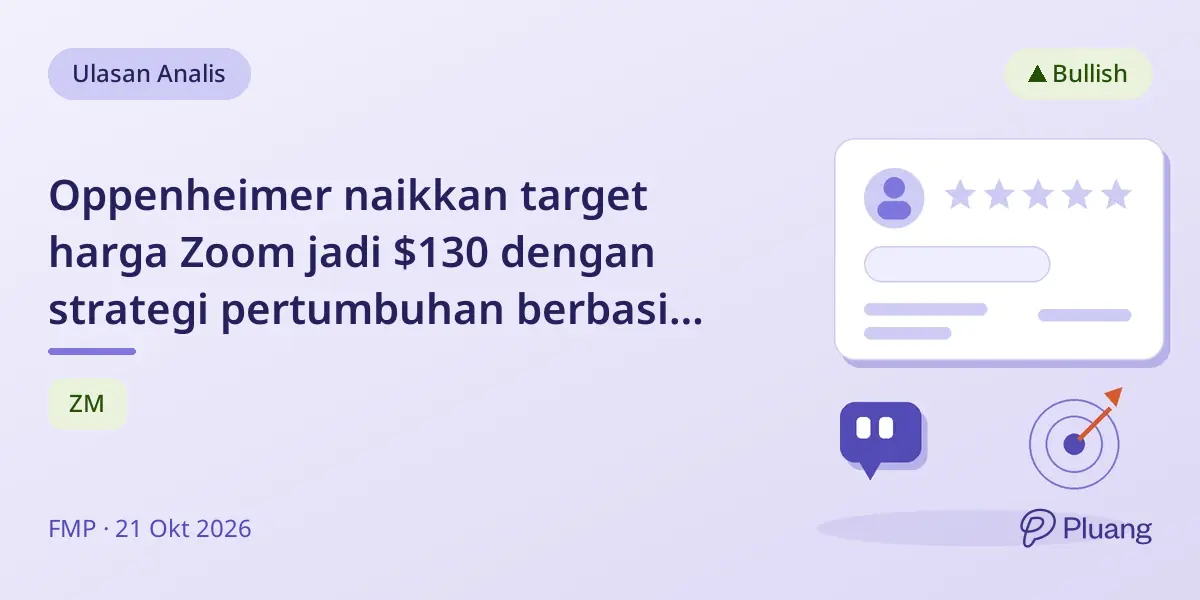Oppenheimer naikkan target harga Zoom jadi $130 dengan strategi pertumbuhan berbasis AI.