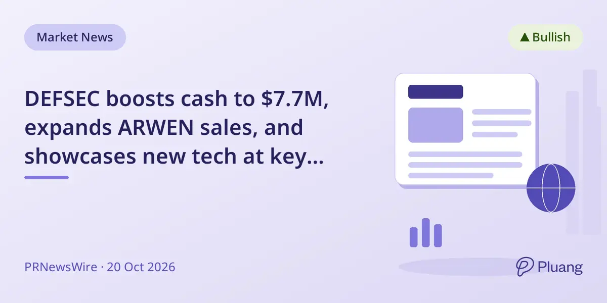 DEFSEC boosts cash to $7.7M, expands ARWEN sales, and showcases new tech at key industry events.