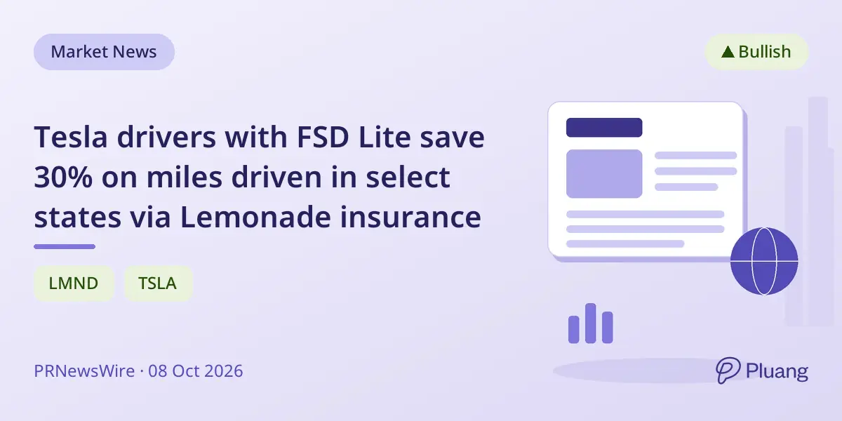 Tesla drivers with FSD Lite save 30% on miles driven in select states via Lemonade insurance
