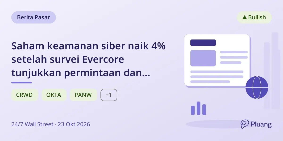 Saham keamanan siber naik 4% setelah survei Evercore tunjukkan permintaan dan anggaran meningkat.