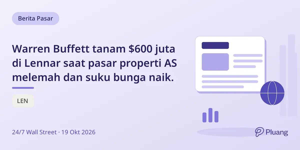 Warren Buffett tanam $600 juta di Lennar saat pasar properti AS melemah dan suku bunga naik.