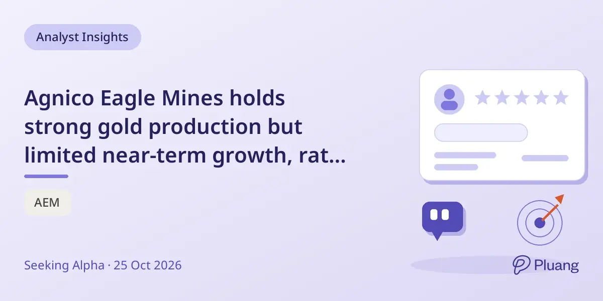 Agnico Eagle Mines holds strong gold production but limited near-term growth, rated 'Hold' due to premium valuation.