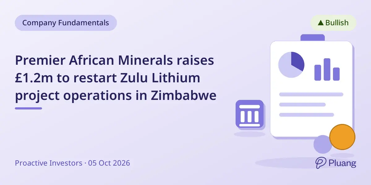 Premier African Minerals raises £1.2m to restart Zulu Lithium project operations in Zimbabwe