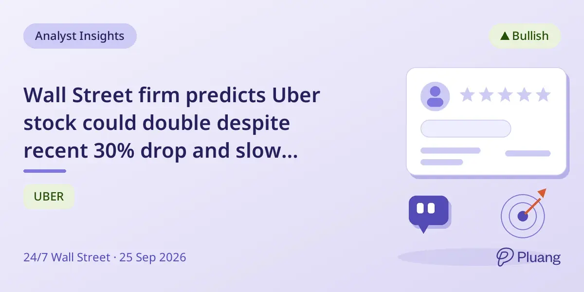 Wall Street firm predicts Uber stock could double despite recent 30% drop and slow mobility growth.