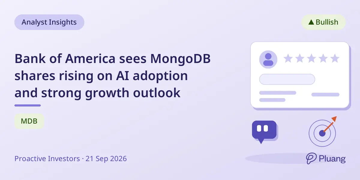 Bank of America sees MongoDB shares rising on AI adoption and strong growth outlook