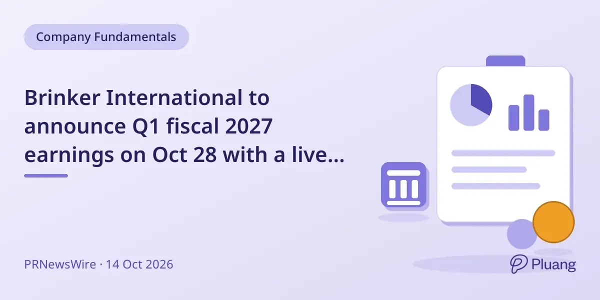 Brinker International to announce Q1 fiscal 2027 earnings on Oct 28 with a live webcast.