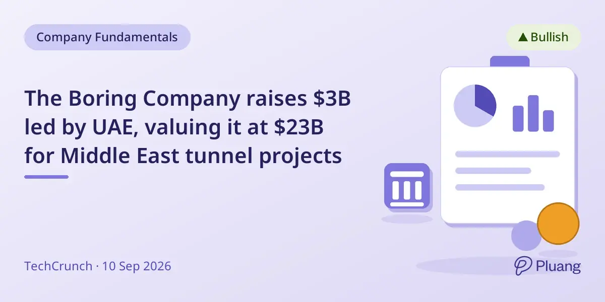 The Boring Company raises $3B led by UAE, valuing it at $23B for Middle East tunnel projects