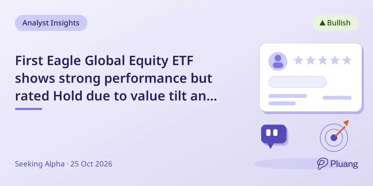 First Eagle Global Equity ETF shows strong performance but rated Hold due to value tilt and defensive focus.