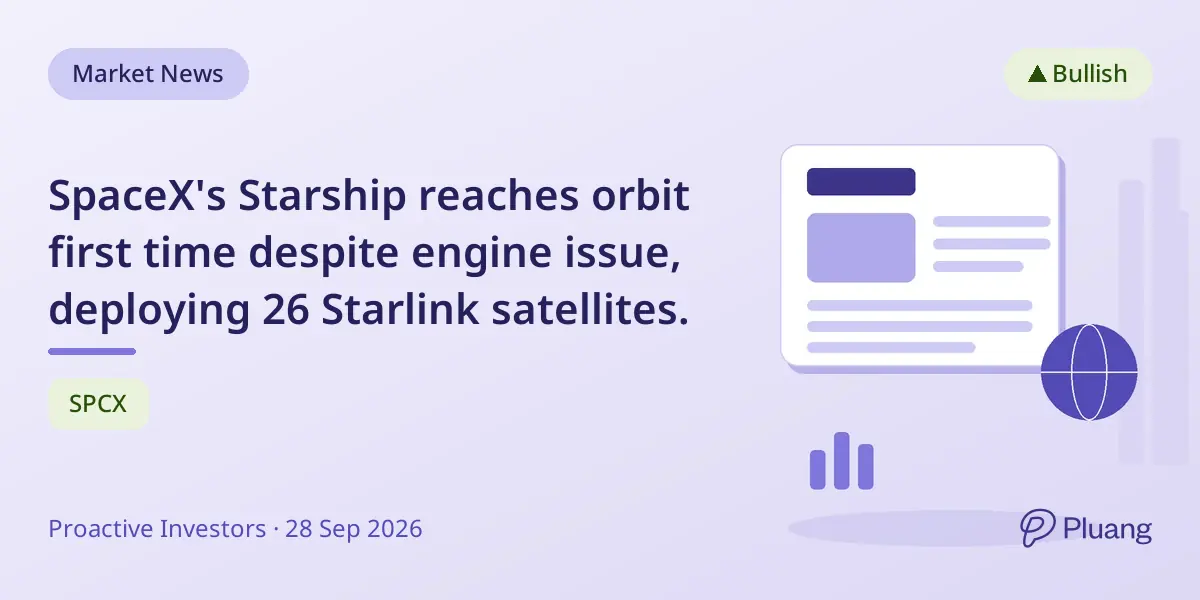 SpaceX's Starship reaches orbit first time despite engine issue, deploying 26 Starlink satellites.