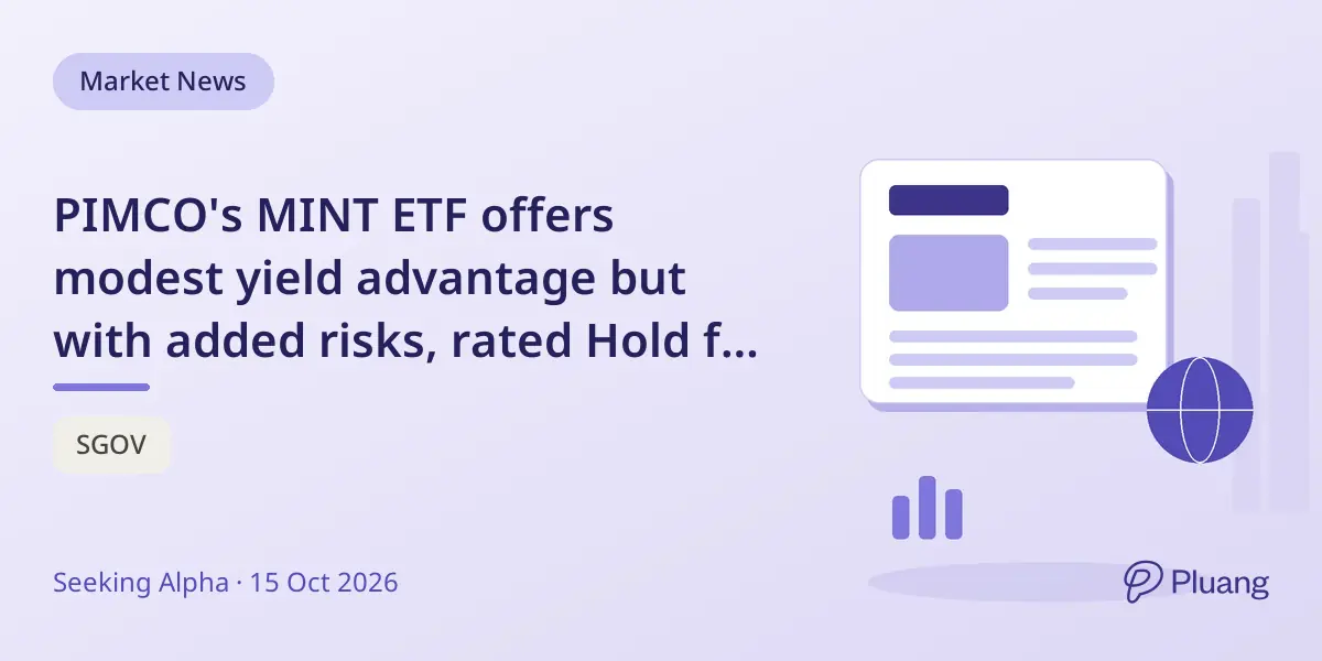 PIMCO's MINT ETF offers modest yield advantage but with added risks, rated Hold for cautious investors.