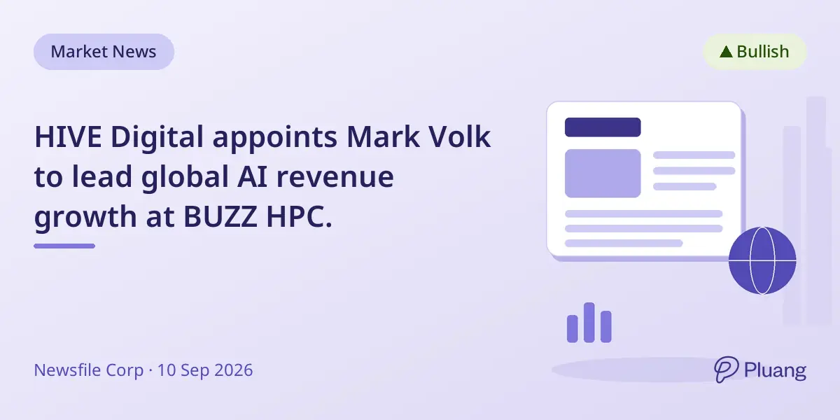 HIVE Digital appoints Mark Volk to lead global AI revenue growth at BUZZ HPC.