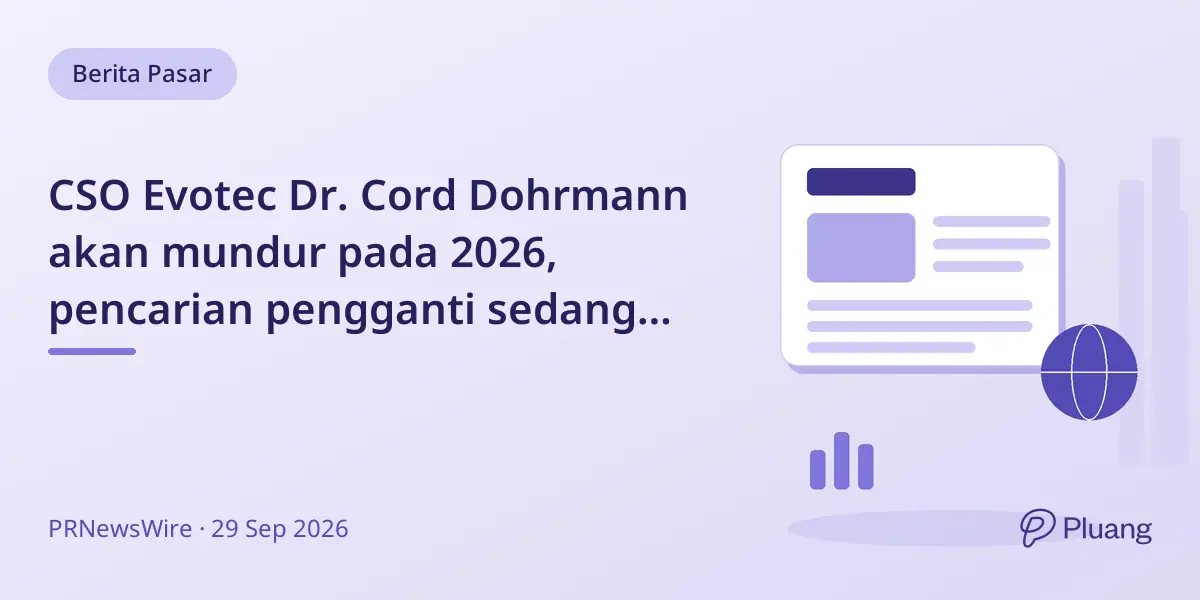 CSO Evotec Dr. Cord Dohrmann akan mundur pada 2026, pencarian pengganti sedang berlangsung