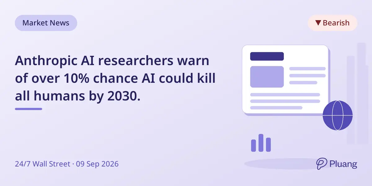 Anthropic AI researchers warn of over 10% chance AI could kill all humans by 2030.