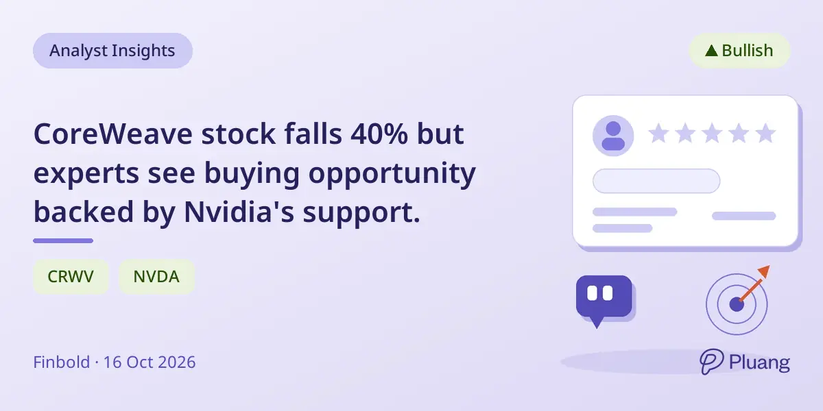 CoreWeave stock falls 40% but experts see buying opportunity backed by Nvidia's support.
